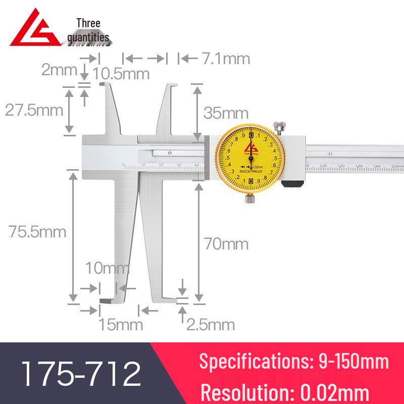Stainless Steel Digital Vernier Caliper 10-150mm for Inner/Outer Groove Measurement