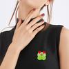 Brooch Pin Cartoon Frog Design Zinc Alloy Pin Hand-Painted Enamel Glaze Suits Coats Sweaters Badge Versatile Accessory