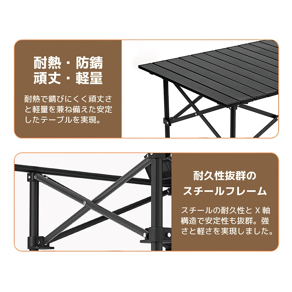 YURAGI Outdoor Table Camping Table Available in 3 Sizes Aluminum Table Picnic Table Ultra Lightweight Foldable Easy to Assemble Storage Bag Included