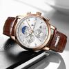Casual Business Leather Watch For Men Fashion Military Sports Chronograph Clock Male Waterproof Luminous Quartz Wristwatch