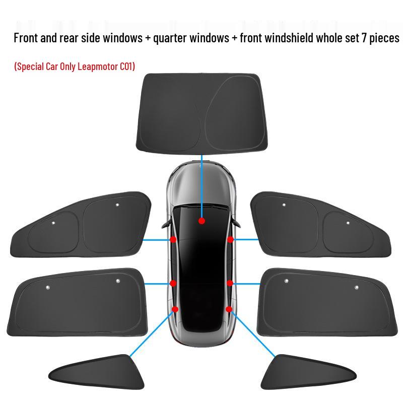 Leapmotor C01/C11 Window Sunshade: Privacy, Lightproof, Heat Insulation, Anti-Peeping Protection