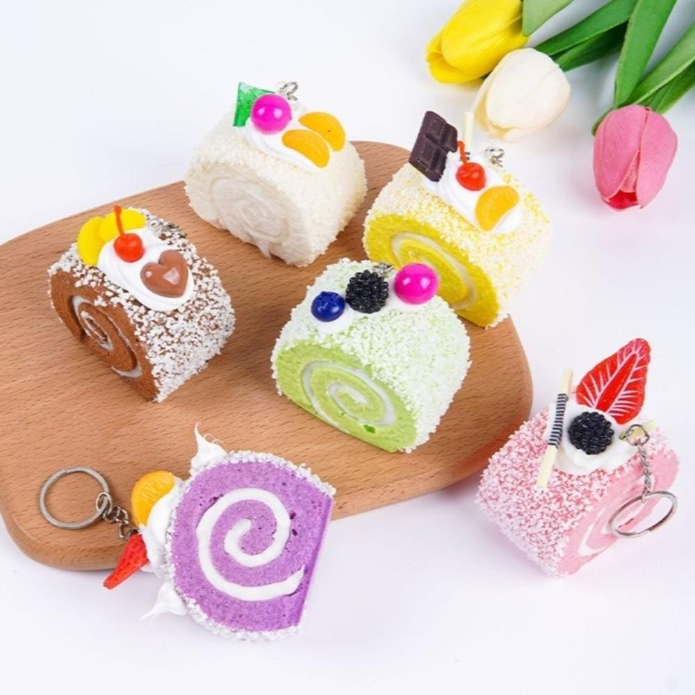 Creative Swiss Roll Squishy Toy Anxiety Relief Realistic Food Pinch  for Kids Adults