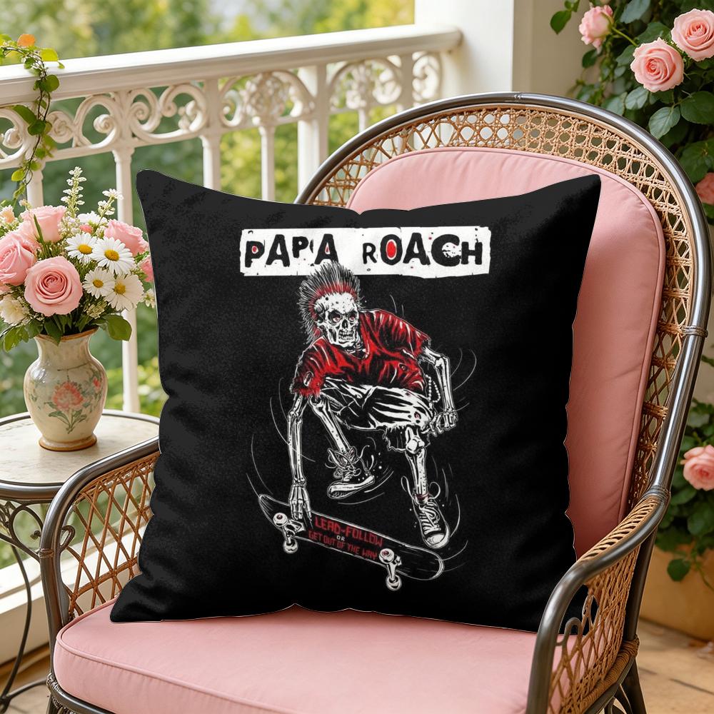 Band PPapa RRoach Cushion Cover Soft Plush Throw Pillow Cover DoubleSided Decorative Cushion Case Sofa Bedroom Home Decor