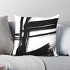 Zwarte Kwaststreken Vierkante Kussensloop Polyester Linnen Fluweel Patroon Rits Decor Kussenhoes voor Bank/Stoel Huis Kussenhoes 45x45