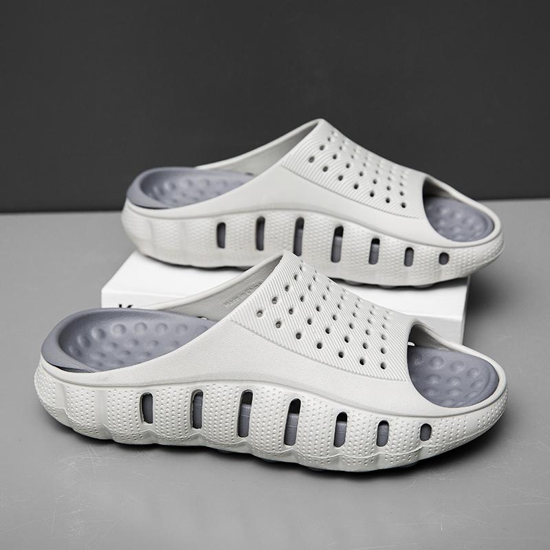 Nuove Pantofole da Uomo Estive Morbide con Suola Spessa, Sandali Traspiranti Antiscivolo per Bagno, Sandali Leggeri da Spiaggia