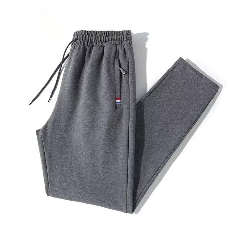 Solid color pants men's large size spring and autumn loose sports fashion brand casual pants straight underpants