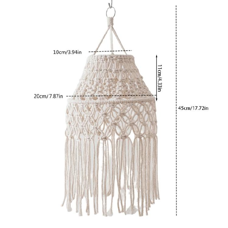 Bohemian Geflochtene Makramee Wandteppich Lampenschirm Baumwollseil Quasten Lampenschirm Deckenhänger Hängeleuchten Abdeckung Dekorationen