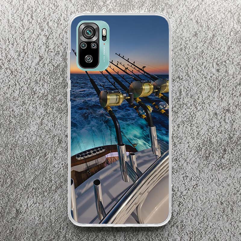 Carp Fish Fishing Rod Hook Print Soft Case for Xiaomi Redmi Note 14 13 12S 11S Phone Shell 10 Pro Plus 11E 11T 12 11 10S 5G Cove
