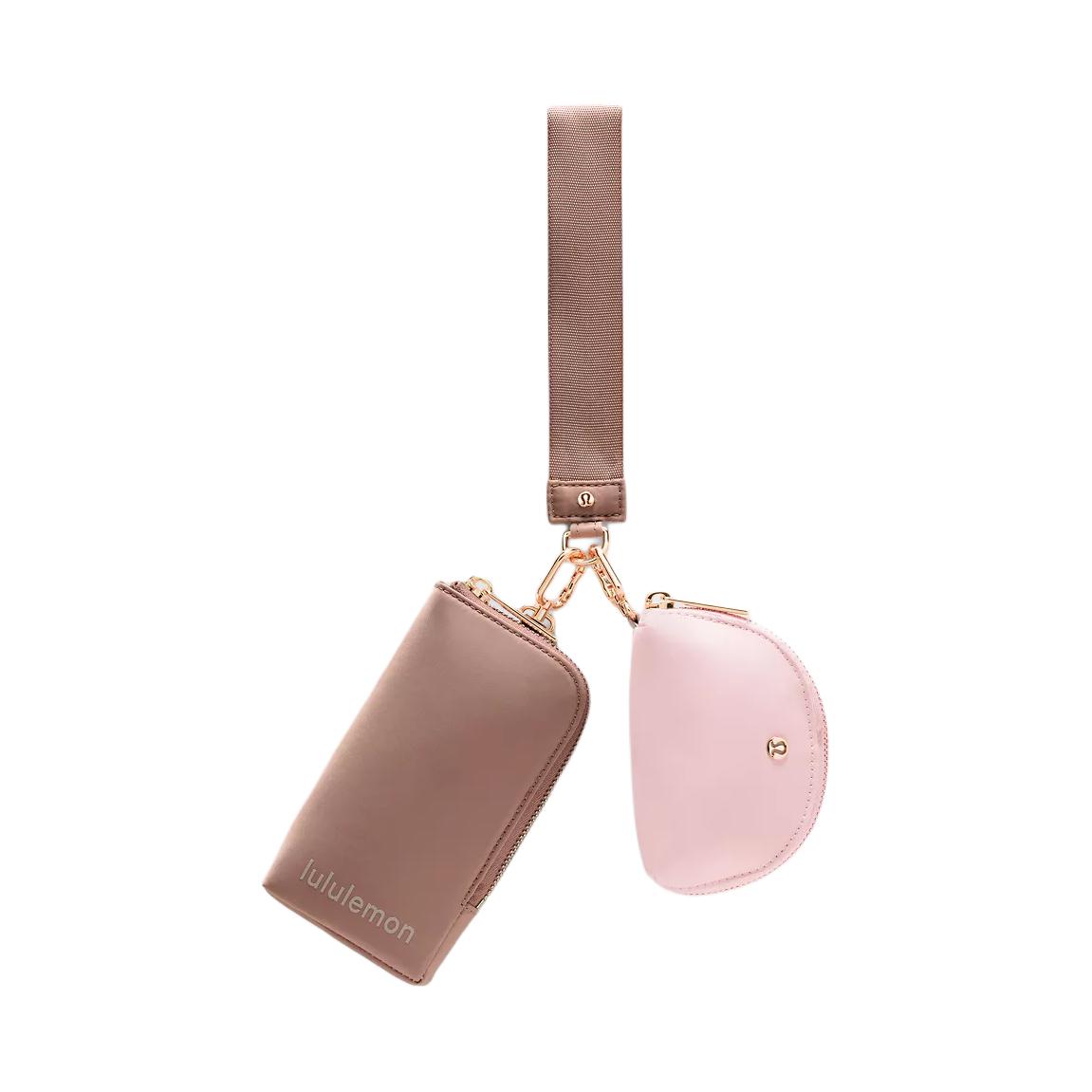 Lululemon Dual Pouch Brand Logo Nylon Wallet Unisex Wallet Red-Clay Strawberry LU9CE7S-073048 Red Clay with Strawberry