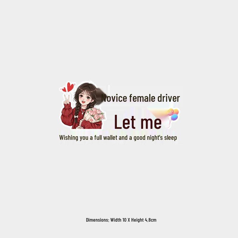 Creative Novice Female Driver Sticker:  Please Let Me Go  for Rear Car Window