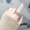 Minimalist Geometric Open Ring With Rotating Beads For Stress Relief And Anxiety Soothing Adjustable Fidget Jewelry