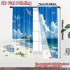 2pcs, 2D FLAT PRINTING Curtains (Without Rod) Ocean Lighthouse Popular Curtain Fabric Yarn Curtains Outdoor Decorations Suitable