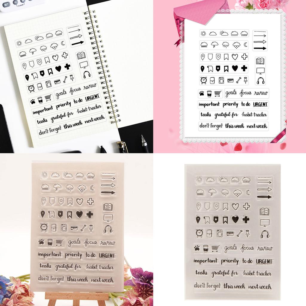 Silikonové razítko Znamení počasí Průhledné razítko Slova času Průhledné razítko pro Scrapbooking Album Dekorace do deníku