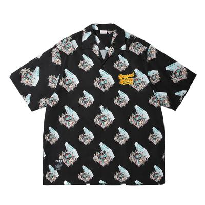 Li Ning × Phil Hackett Artist Collaboration All-Over Print Soft Minimalist Versatile Short Sleeve Shirt Men Shirts ASHV033-3