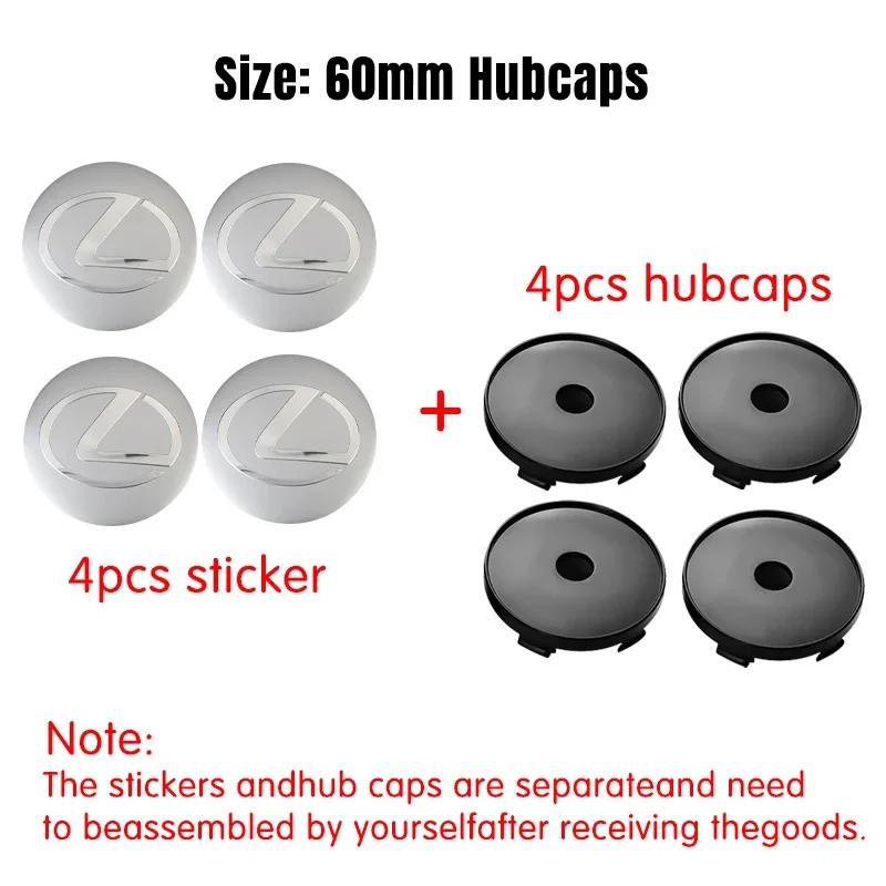 4pcs 56/60mm Wheel Hub Center Caps For Lexus ES RX NX LS UX LM LX GX LC RZ IS CT GS RC HS SC TX LBX IS300 RX3 Auto Accessories
