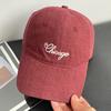 Letter Embroidered Duckbill Cap for Women, Vintage Casual Versatile Large Head Circumference Face-Slimming Baseball Cap, Student Versatile Sun Hat