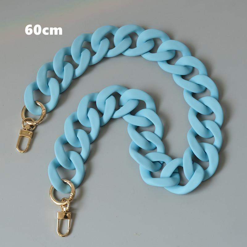 

Новая модная женская цепочка для аксессуаров, матовая, ярко-фиолетовая, синяя цепочка из смолы, матовый ремешок, женский клатч, цепочка на плечо, кошелек 60CM синий