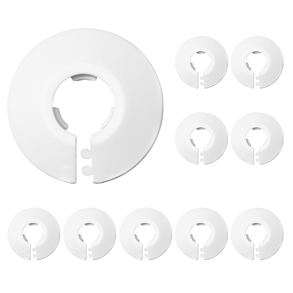 10Pcs Radiator Pipe Cover, White Plastic Pipe Covers Sleeve, Tidy Decoration for 17 Mm Diameter Pipe, White Radiator Pipe Covers