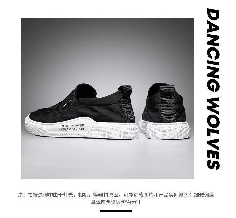 Casual shoes men's versatile spring lazy shoes soft sole one pedal cloth shoes canvas loafers tide