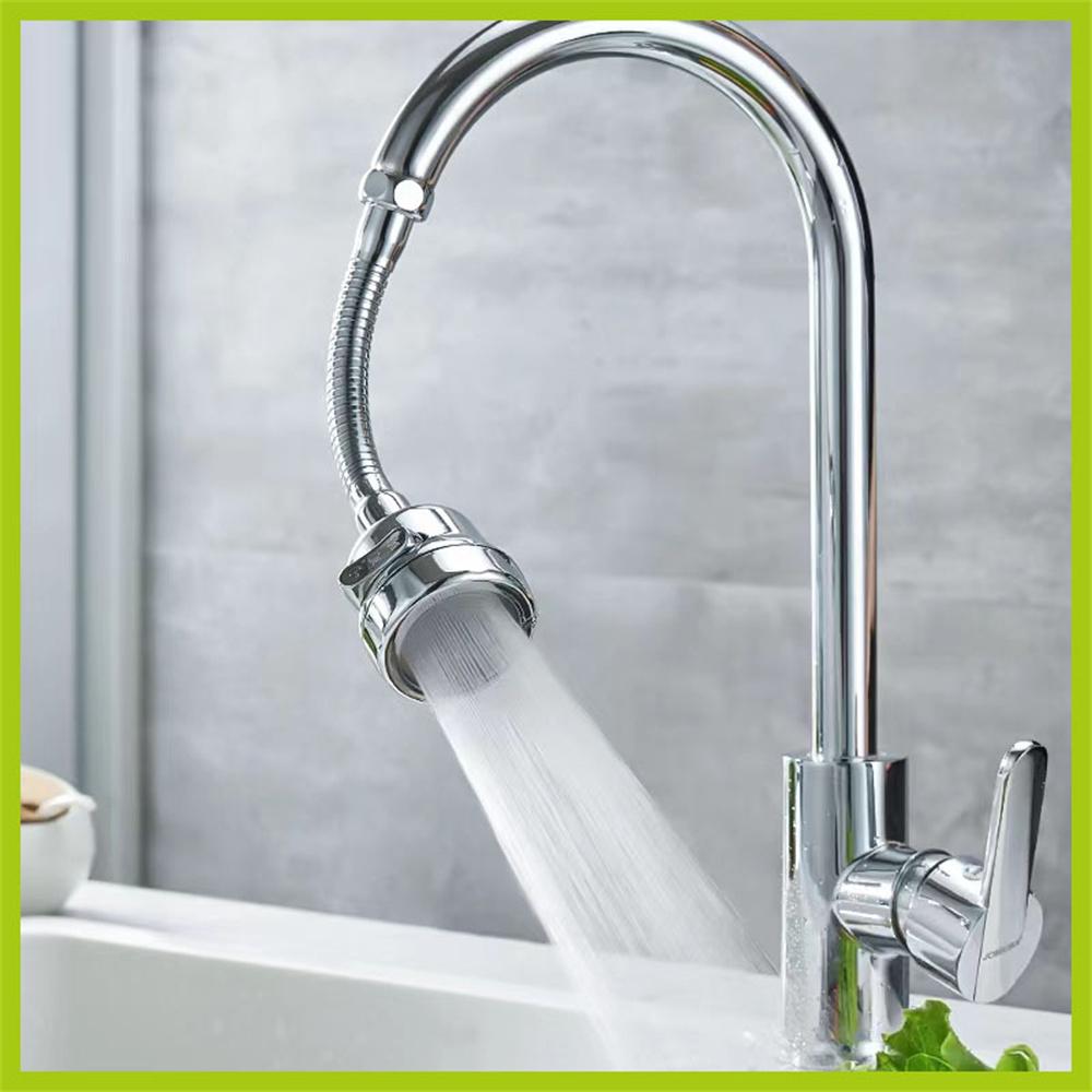 Universal Faucet Extender 360° Rotate Stainless Steel Water Tap Bubbler Extension Kitchen Dual Function Pressure Aerator Nozzle