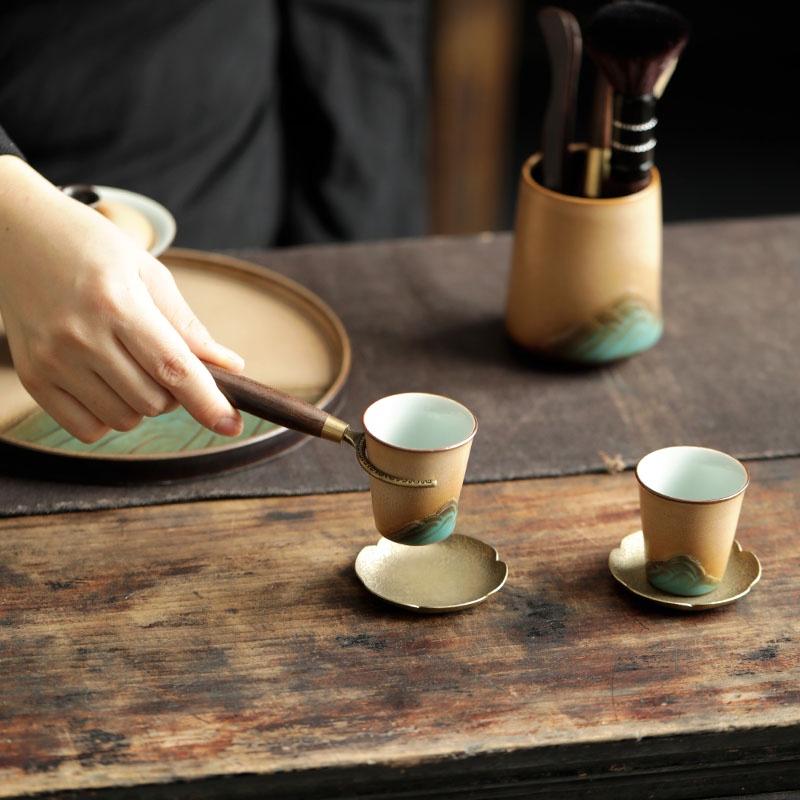 45ml Kiln Change Glaze Ceramic Tea Cup Landscape Kung Fu Tea Set