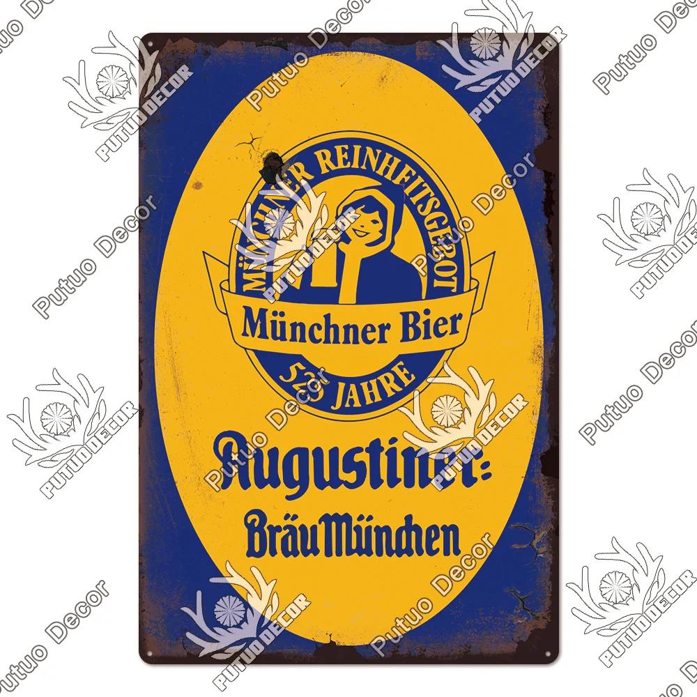 Putuo Decor Germania Beer Brand Metal Sign Plaque Metal Vintage Tin Sign pentru Bar Pub Man Cave Kitchen Club Bar Wall Decor Home
