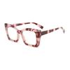 New European and American anti-blue reading glasses tortoiseshell pattern fashion square high definition spring leg reading glasses