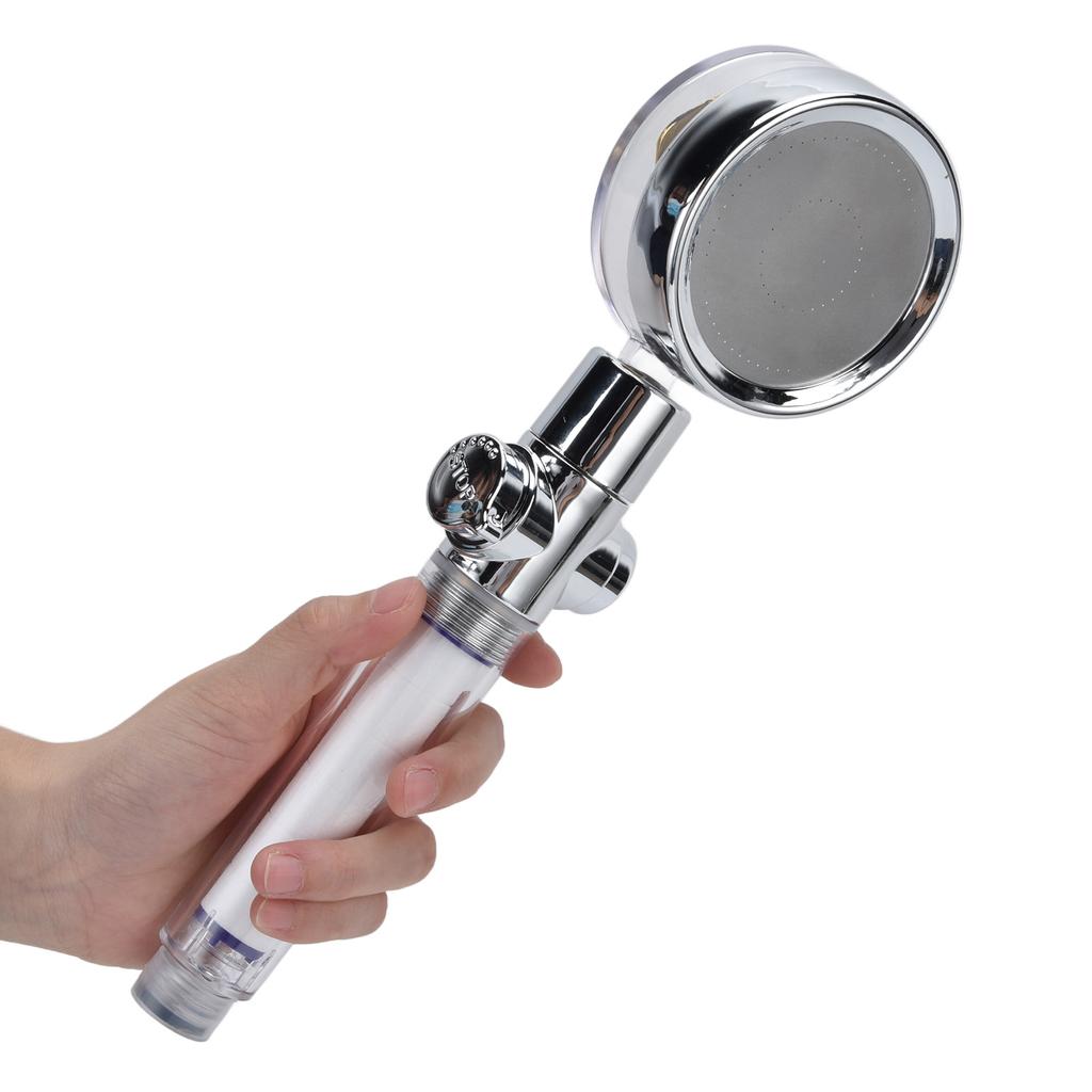 Turbodmychadlová sprchová hlavice Ruční poháněná vrtulí 360stupňová rotace Závit G1/2 Odnímatelná pro