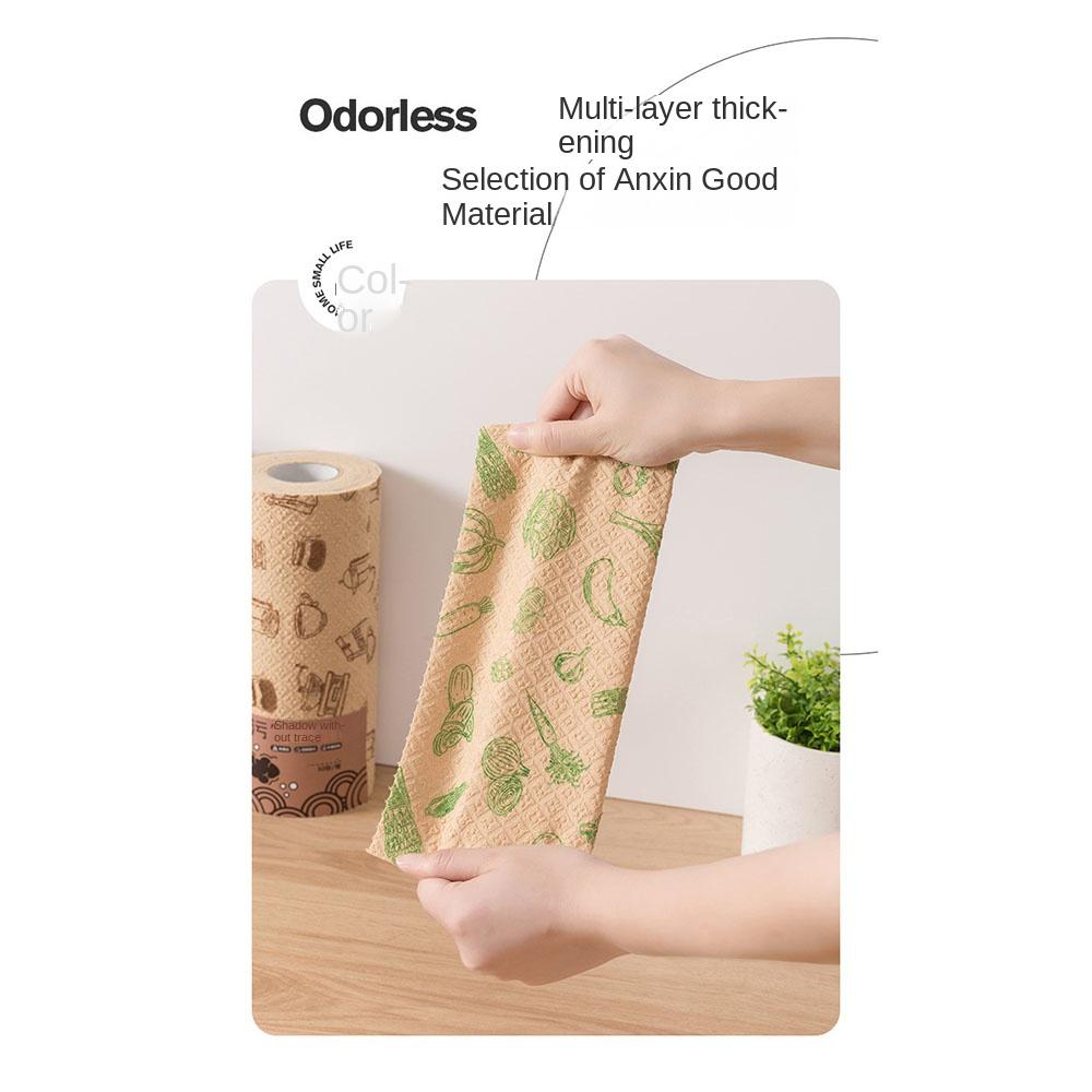 50Pcs/Roll Thickened Microfiber Towel Super Absorbent Dishwashing Tissues  Kitchen