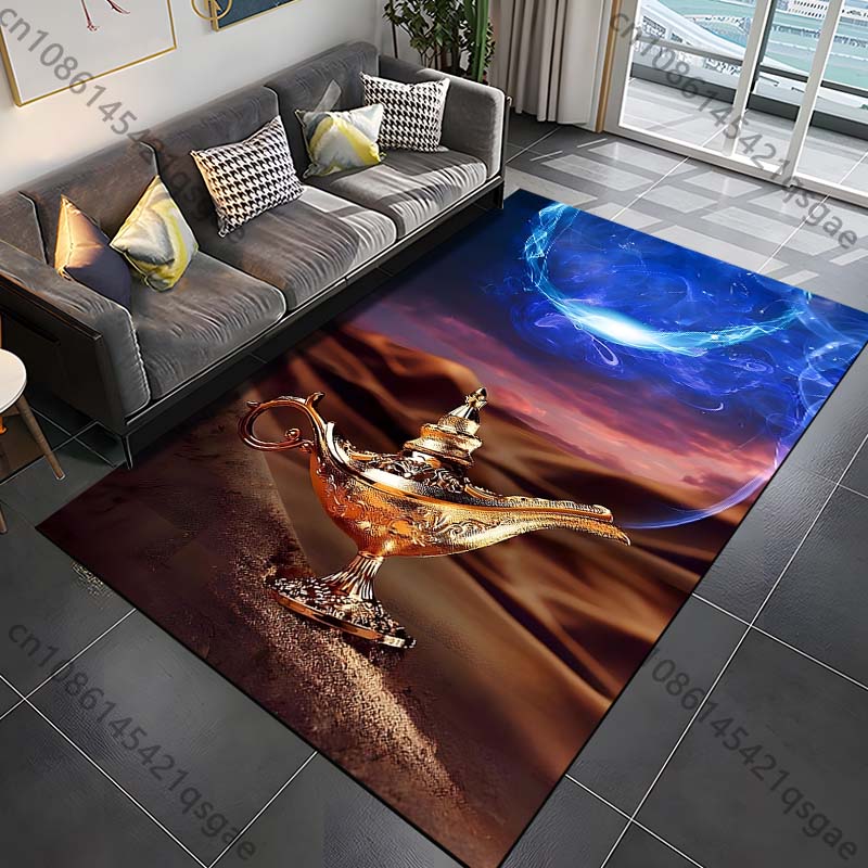 Mythology Story Wishing Lamp Pattern Carpets for Bedroom Living Room Sofa Mat Creative Door Mat Area Rug Home Decor Large Size
