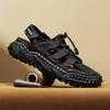 Men Outdoor Hiking Sandals Handmade Summer Roman Sandals Retro Wide Close Toe Grey Beach Shoes Over Sized