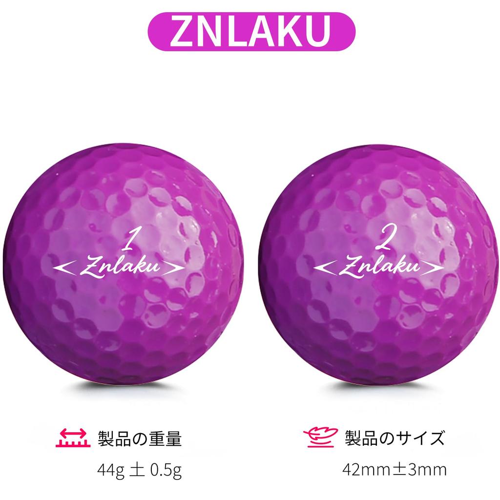ZNLAKU Golfball, farbiger Golfball, 2-teilige Konstruktion, kompatibel fliegend