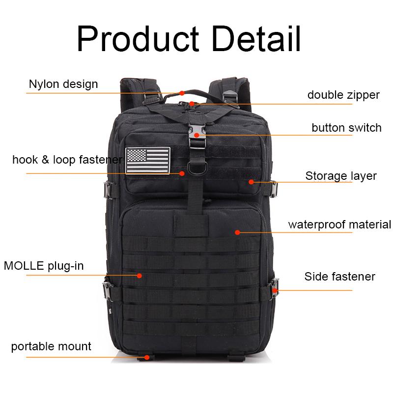 molle mounted backpack