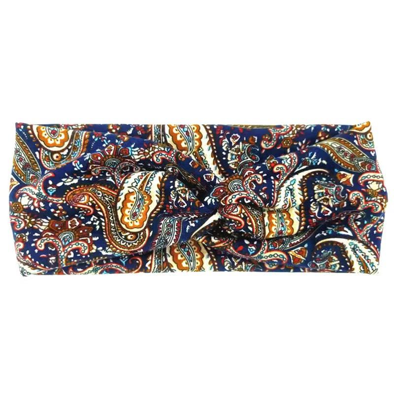 Paisley Cashew Flowers Hair Bands Pilates Elastic Yoga Headband Fitness Running Cycling Sweatband Turban Makeup Hair Hoop Makeup