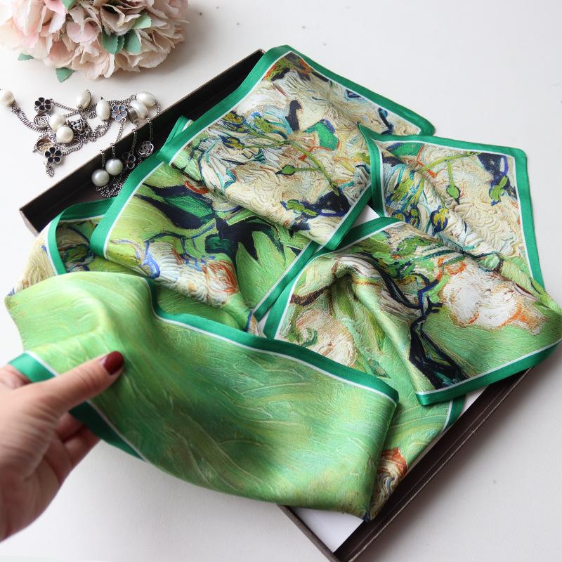 Camellia white rose multi-color double-layer silk ribbon long scarf mulberry silk silk scarf versatile long scarf 150*16CM