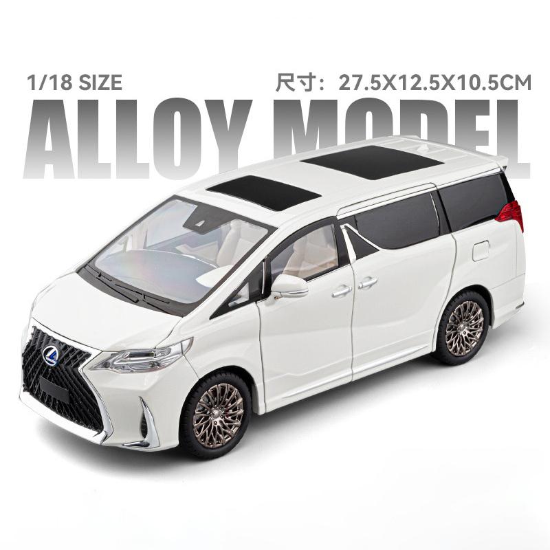 1/18 Lexus LM300 MPV Alloy Car Model Diecasts Metal Commercial Vehicles Car Model Simulation Sound and Light Childrens Toy Gifts