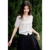 Mokana Damen V-Ausschnitt Kurzarm Stricktop
