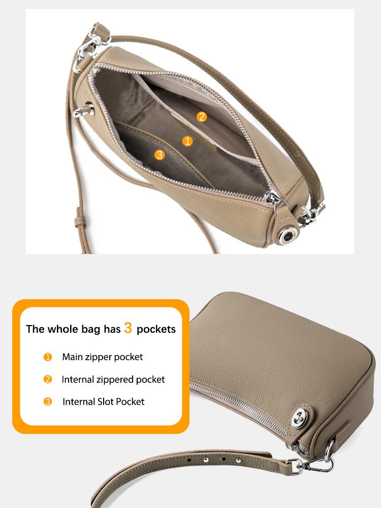 Zency Women's Soft Genuine Leather Shoulder Bag