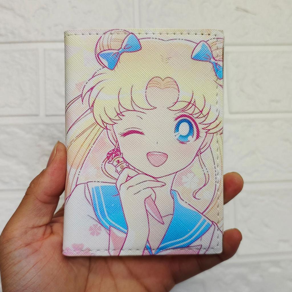 Cartoon Ice Moon Travel Passport Bag Student ID Folder Sailor Moon