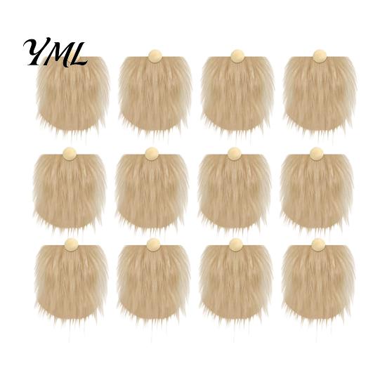 White Black Gnome Beards 12Pcs Beard And Nose Kit, DIY Christmas Craft Supplies with Faux Fur Fabric for Crafts Plush Wooden Ball Noses Doll