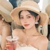 Traveling on the beach, straw sunshade, sunscreen large brim sun hat