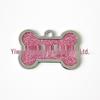 HC535 10-Color Glitter Dog Bone Metal Pet Tag Pendant