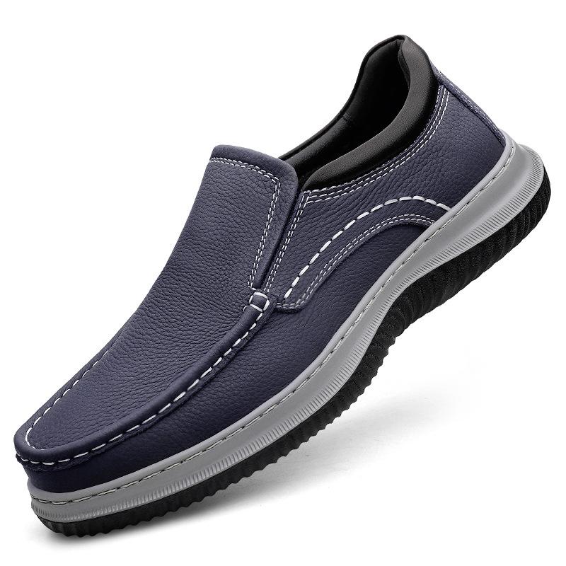 

Мужская обувь большого размера повседневная обувь 46 размер для ног для вождения кожаная обувь мужская 45 первый слой коровьей кожи на одном педале уличная обувь в стиле милитари 46 синий