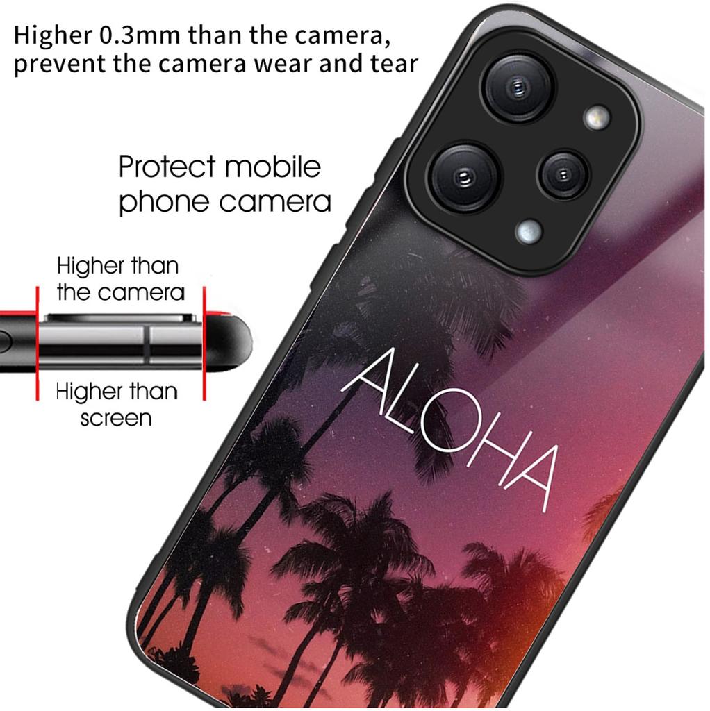 For Xiaomi Redmi 12 5G (Global)/Poco M6 Pro 5G Phone Case TPU Frame Tempered Glass Back Cover