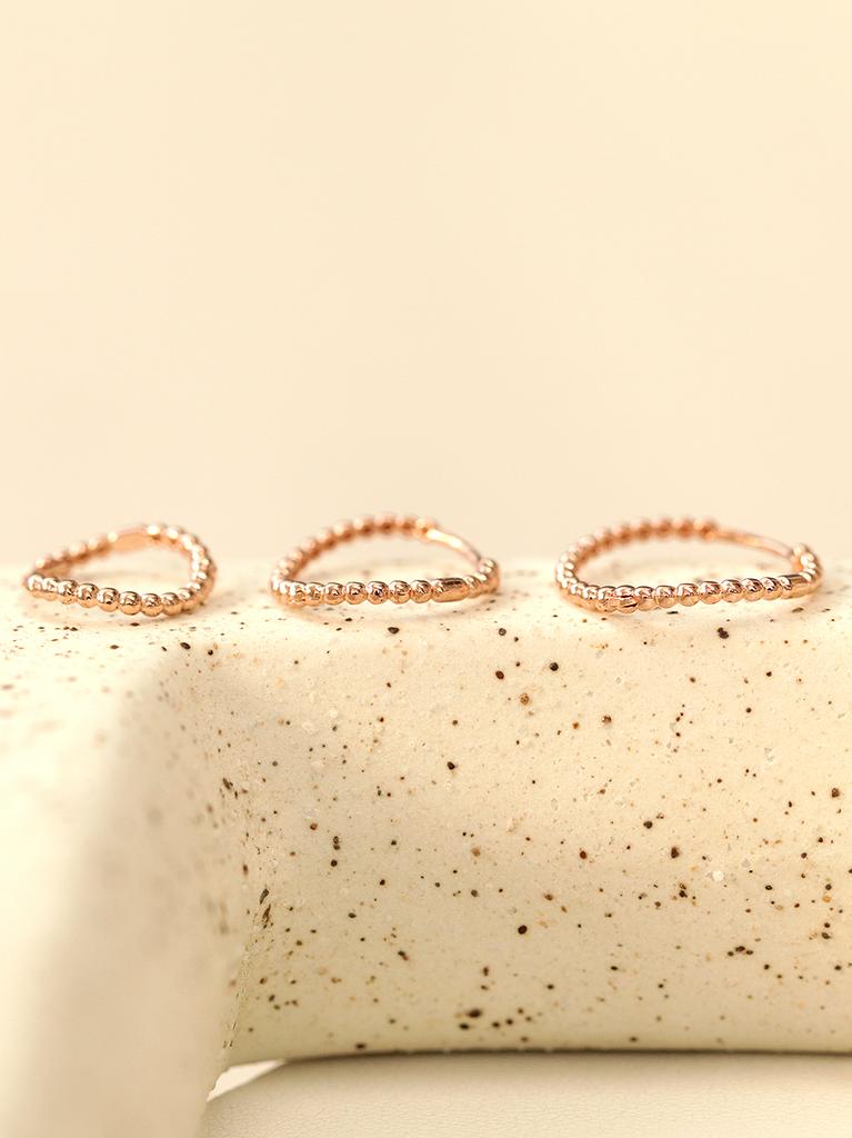 Minimalpiercing 14K Wave Ball One-Touch Ring Piercing Earrings