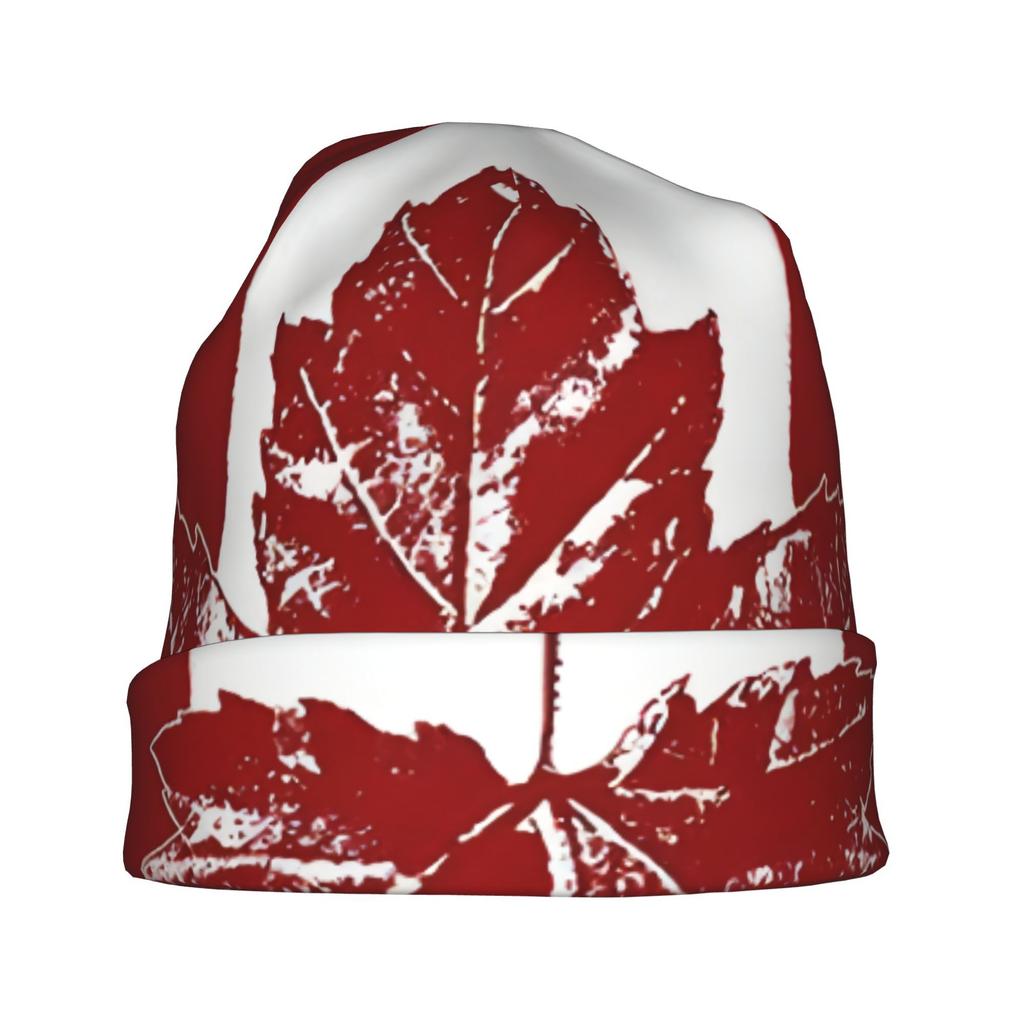 2D Flat Printing Canada Cool Maple Leaf Adult Knit Beanie with Style Fits Effortlessly into Seasonal Wardrobes and Pairs Well with Jackets or Casual L