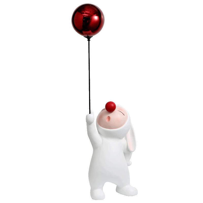 Modern Cute Balloon Rabbit Resin Ornaments, Home Decor Crafts, Office Desk Figurines, Bookcase Sculpture Craft