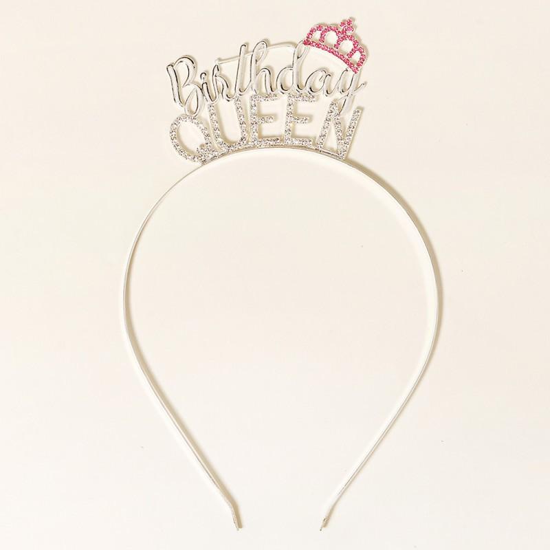 

Bride Headwear Alloy Rhinestones Queen Crown Headband Princess Birthday Party Ornaments Letter