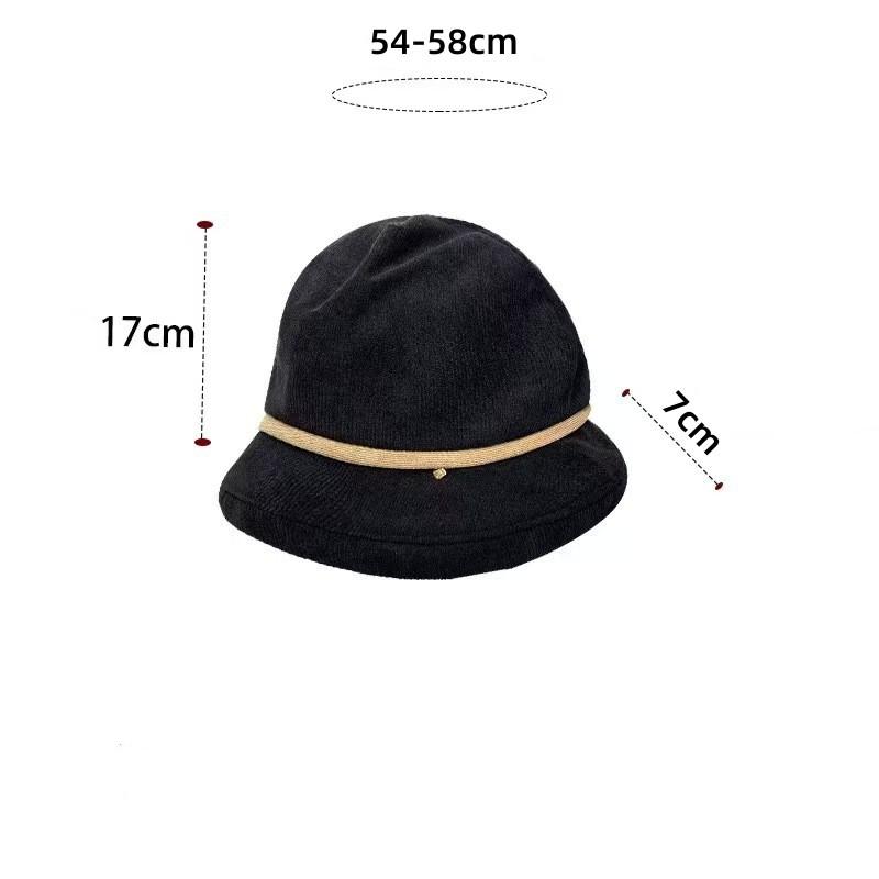 Fashion Women's Corduroy Hat Autumn Winter Warm Fisherman Cap Retro Casual Versatile Bucket Cap Solid Color Outdoor Pile Cap