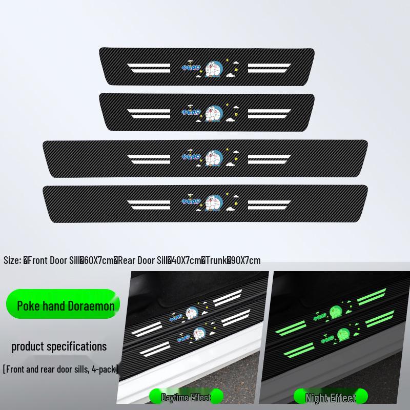 Compatible Door Sill Trim and Protective Anti-Stepping Stickers for Haval H6, M6, H9, Big Dog, First Love, and F7 - Glow-in-the-Dark Option Available.